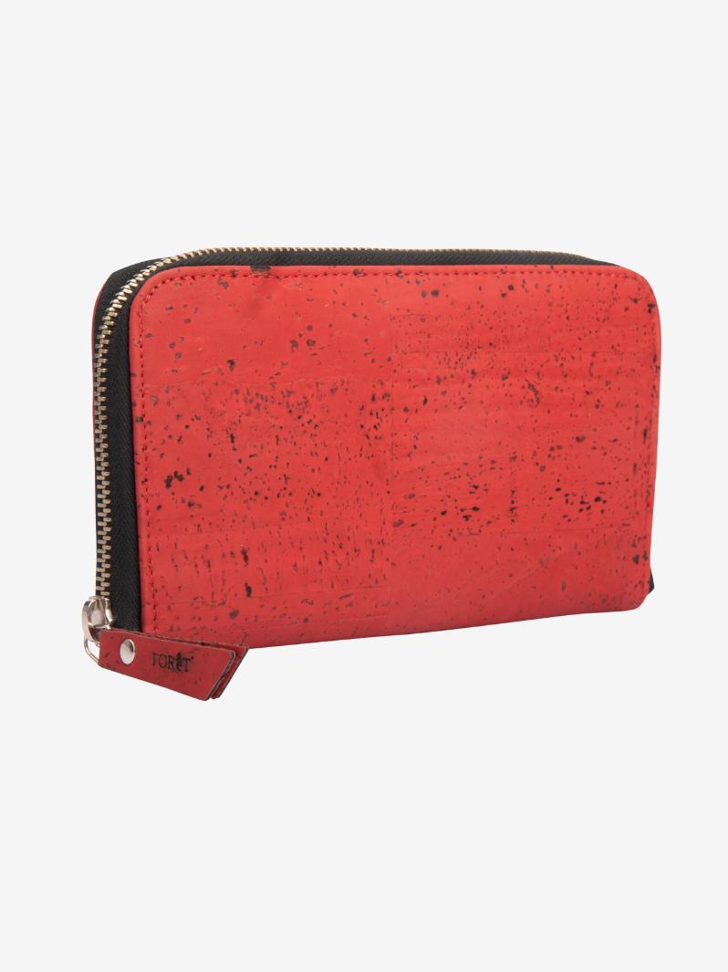 Crimson Blaze Cork Wallet  Sustainable, Eco-Friendly & Vegan - Women's Red Cork Wallet